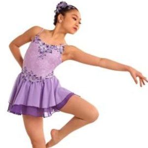 Curtain Call Ballet Purple Dance Costume with Skirt